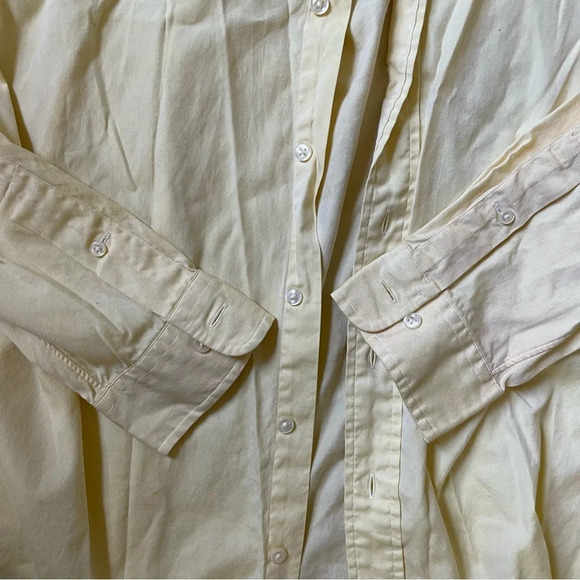 RALPH LAUREN Men's Classic Fit Yellow 100%Cotton Button Down Size 16 34/35 - Picture 10 of 10
